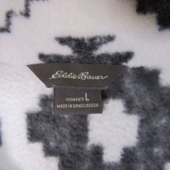 Eddie Bauer Navajo Tribal Aztec 1/4 Zip White Fleece Sweater Women's Large - Picture 3 of 5